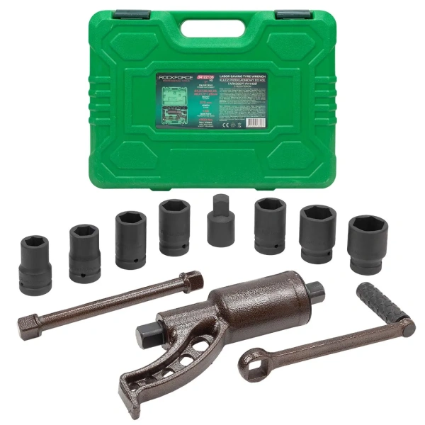 Гайковерт ручной с редуктором 1''(Головки-24мм,27мм,30мм,32мм,33мм,38мм,41мм,1''и адаптер 1'', длина-270мм, передаточное число 1:58, 4800 Н/м)