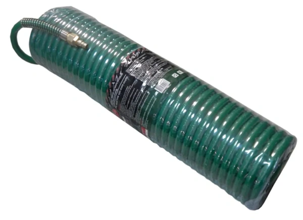 Шланг витой полиуретановый 12мм х 18мм х 10м с резьбовыми наконечниками наруж. резьба 1/2''(латунь, максимальное давление - 15bar, рабочая температура