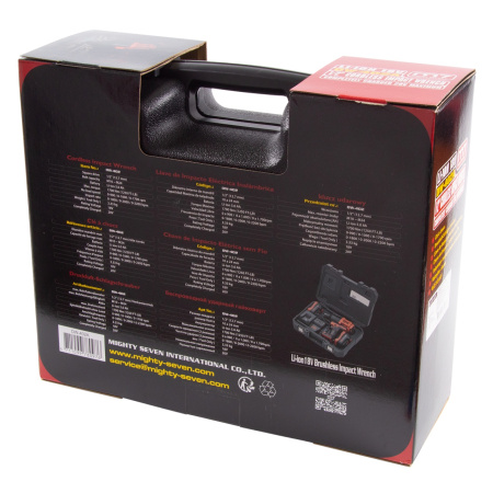 Гайковерт аккумуляторный ударный MIGHTY SEVEN DW-402AL (1/2", 1700 НМ, 18 В, кейс, в комплекте фонарь)