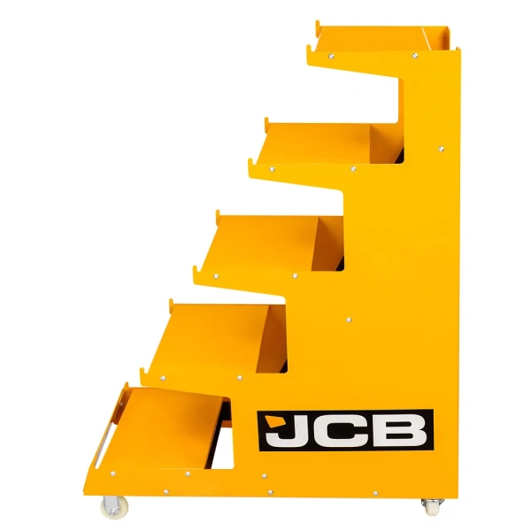 Стеллаж-стенд напольный передвижной металлический (размеры в собр.виде 1350х1000х400мм, 5 полок, max нагрузка 300кг)