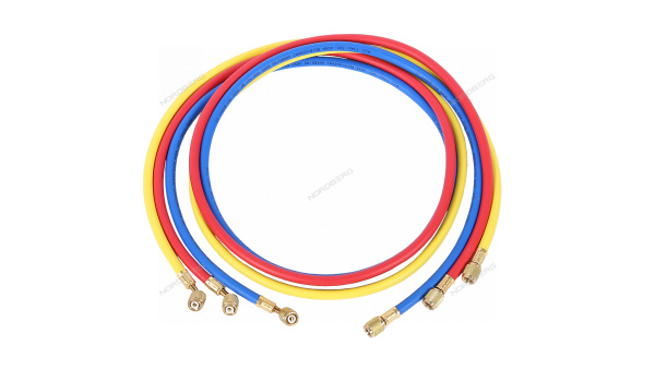 Шланг заправочный для фреона NORDBERG NFH180 (1,8 м, комплект 3 шт.)