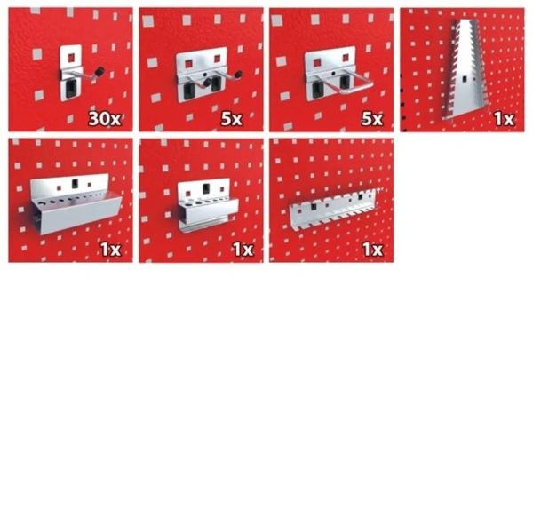 Верстак металический с выдвижной полкой 730х800х2000мм (столешница 690х800мм, перфорация 800х1080мм)