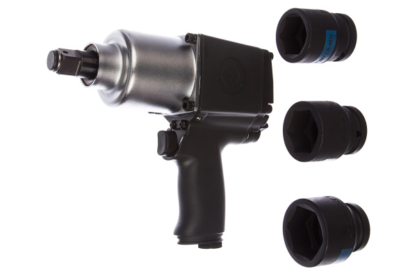 Гайковерт пневматический ударный KING TONY P33621-075B, 3/4", 1085 Нм, в комплекте 3 торцевые головки