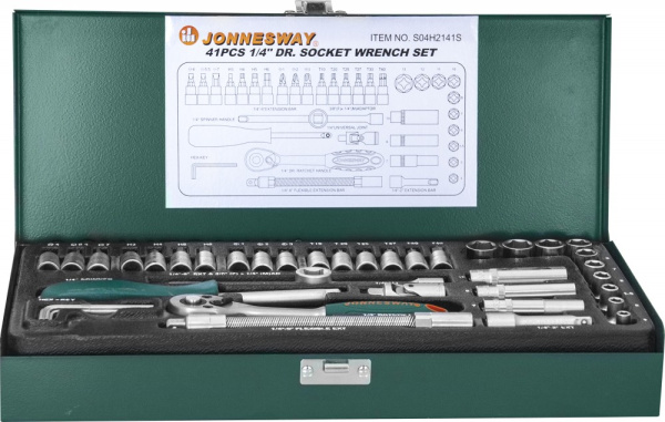 Набор головок торцевых S04H2141S, 1/4"DR, 4-13 мм, 41 предмет