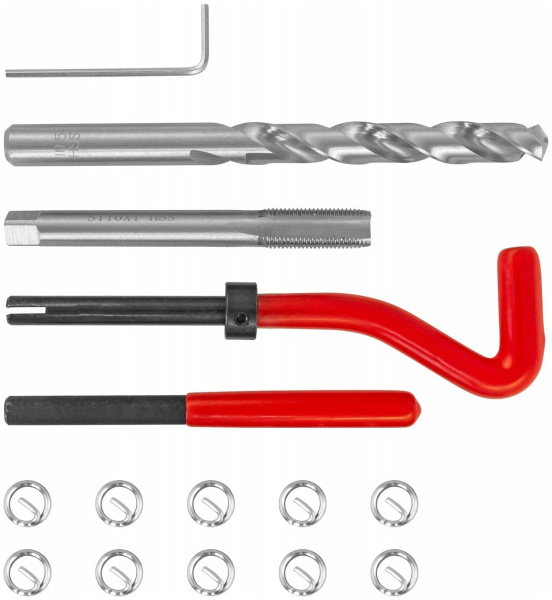 Набор для восстановления резьбы M10x1.0 15 предметов Thorvik TRIS101