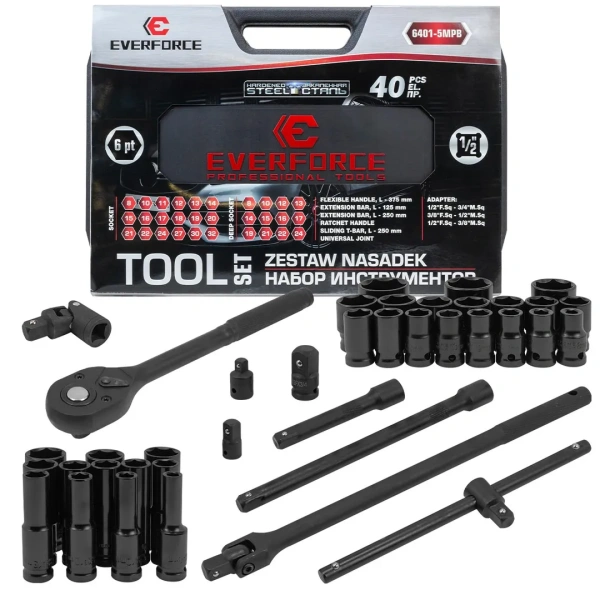 Набор инструментов 40пр. 1/2''(6гр)(8-32мм)
