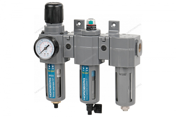 Фильтр воздушный с редуктором NORDBERG NP8235 (5 мкм + фильтр тонкой очистки, 0,01 мкм + осушитель 1/2")