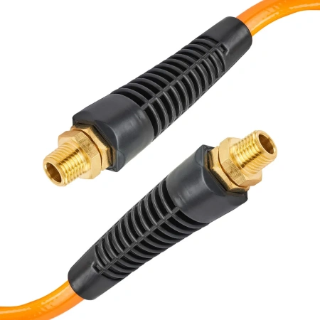 Шланг витой полиуретановый 8 х 12мм х 7.5м с резьбовыми наконечниками 1/4''(для воздуха)