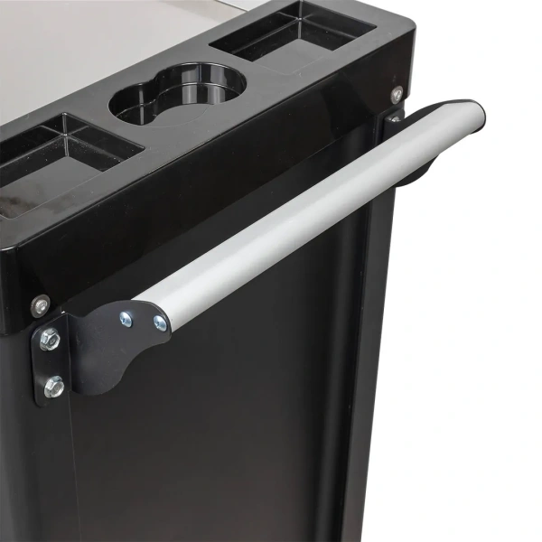 Тележка инструментальная 7-и полочная с доп.-ой боковой секцией и металлической накладкой на стол 900х800х460мм