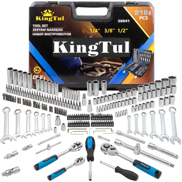 Набор инструментов 216пр. 1/4'', 3/8'', 1/2''(6гр.)