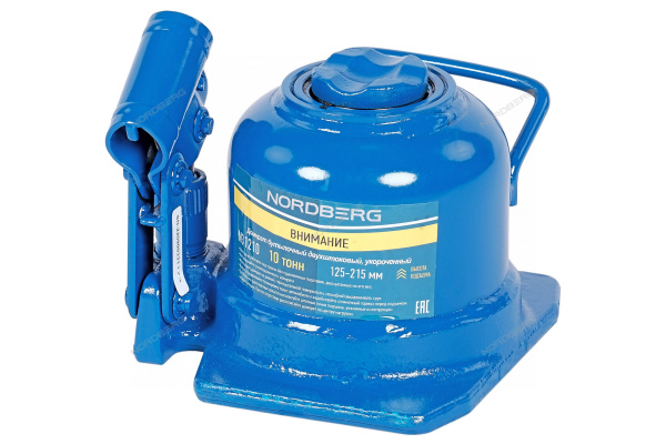 Домкрат бутылочный двухштоковый укороченный 10 т NORDBERG N31210