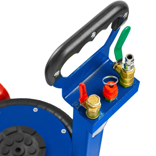 Домкрат подкатной пневматический 3т (4-8bar, h min 135мм, h max 400мм, 3 подушки, Ø250мм)