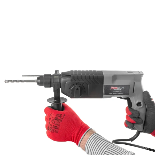 Перфоратор электрический(сверла 5,7,8х140мм,зубило плоское20х220мм,пика,уголь-е щетки,220V,50/60Гц,800W,0-1300 об/мин,2.8Дж,maxØ сверл.-24мм)в кейсе