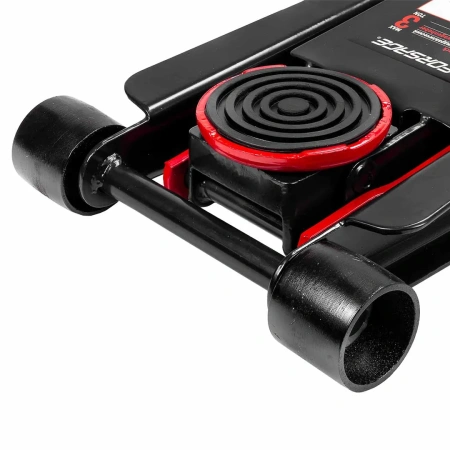 Домкрат подкатной гидравлический двухпоршневой 3т низкопрофильный с прорезиненной накладкой на рукоятке (h min 75мм, h max 510мм)