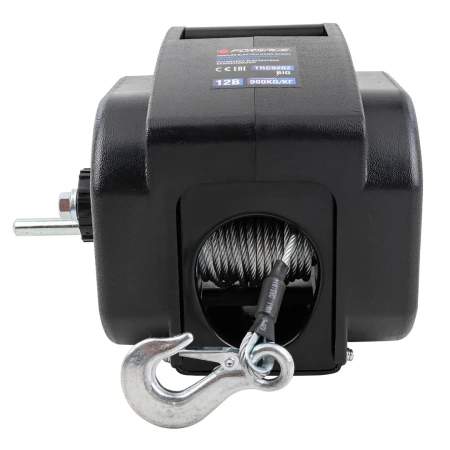 Лебедка электрическая автомобильная 12В, 300W, 900кг (крепление за ''фаркоп'', стальной трос-10м)