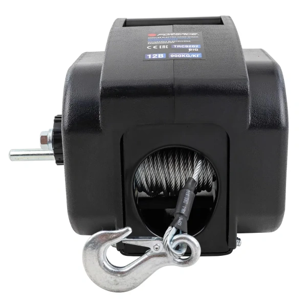 Лебедка электрическая автомобильная 12В, 300W, 900кг (крепление за ''фаркоп'', стальной трос-10м) Лебедка электрическая автомобильная 12В, 300W, 900кг (крепление за ''фаркоп'', стальной трос-10м)