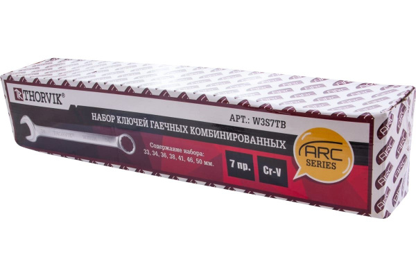 Набор ключей гаечных комбинированных серии ARC в сумке 33-50 мм 7 предметов Thorvik W3S7TB
