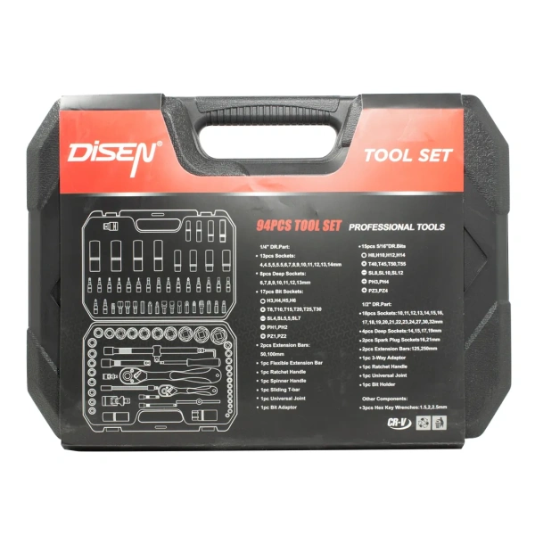 Набор инструментов 94пр.1/4''1/2''(6гр.)(4-32мм)