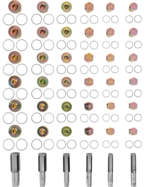 Набор для восстановления резьбы маслосливных отверстий М13-М22 114 предметов Thorvik ODPRK1322