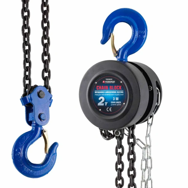 Лебедка механическая(таль) подвесная с фиксацией цепи натяжения, 2т (длина цепи - 3м)