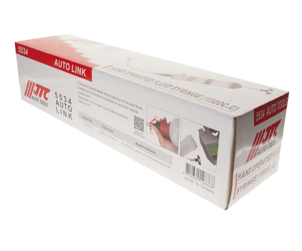 Шприц плунжерный маслозаливной JTC 5534 (1500 мл, 90x360 мм, полипропилен)