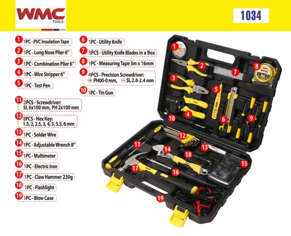 Набор инструментов 34пр, для электрика