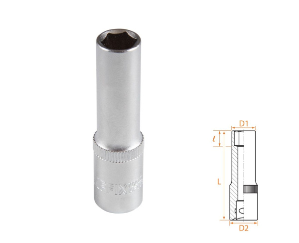 Головка торцевая глубокая шестигранная 3/8" 10 мм AFFIX AF00130010