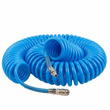 Шланг витой полиуретановый 8мм х 12мм х 20м с быстроразъемами (латунь, максимальное давление - 15bar, рабочая температура от -20 до +60 гр.)