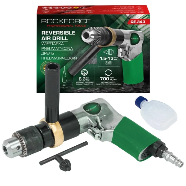 Дрель пневматическая (700об/мин, патрон - 1.5-13мм,6.3bar)