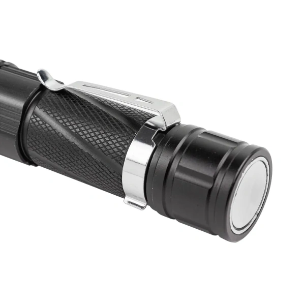 Фонарь ручной аккумуляторный с регулировкой фокуса луча и магнитом (4 режима работы, аккум. 1200мАч, время работы 1-4ч, время зар. 3ч, алюм. корпус)
