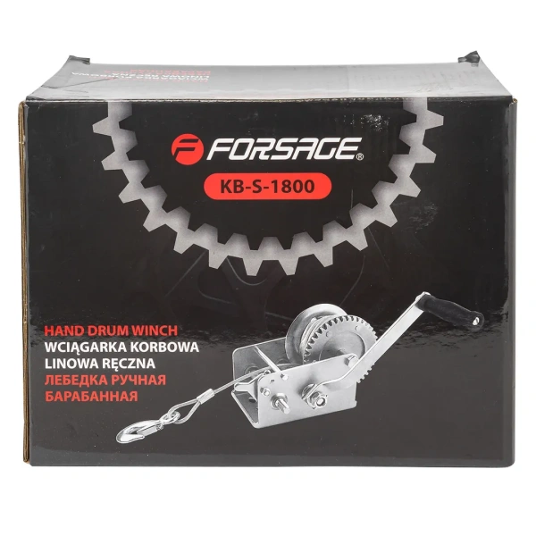 Лебедка ручная барабанная, 810кг(стальной трос, диаметр троса-5мм, длина троса-10м )