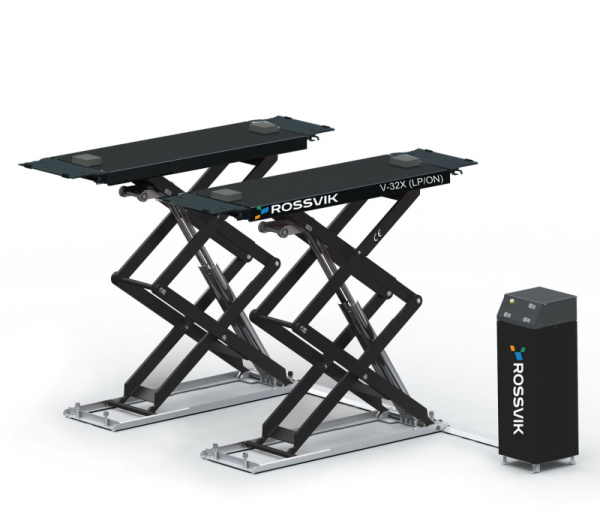 Автоподъемник ножничный напольный ROSSVIK PRO V-32X (LP/ON) (г/п 3.2 т, 380 В, RAL7040, цвет серый)