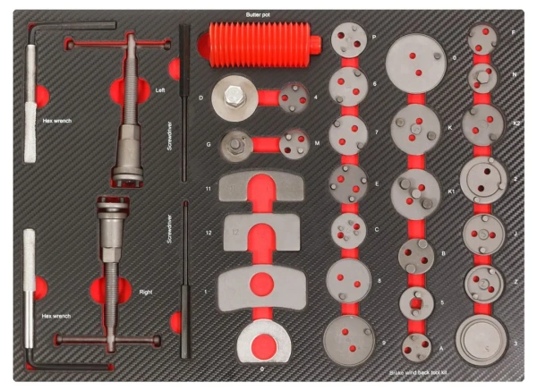 Набор инструментов для обслуживания тормозных суппортов 35пр,в ложементе