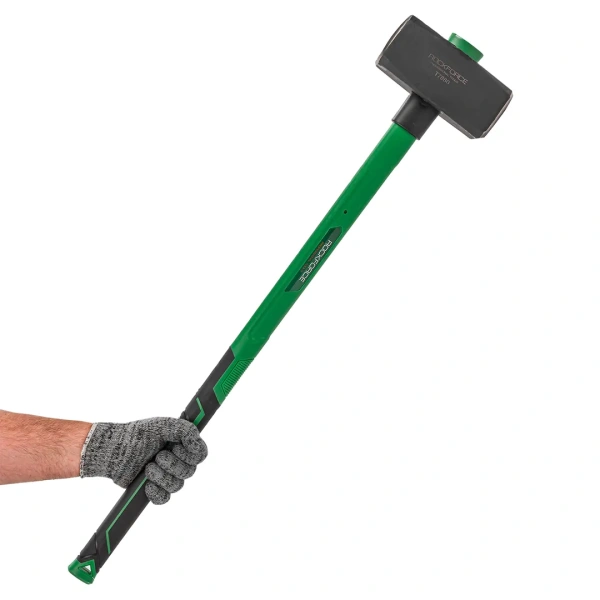 Кувалда с фиберглассовой ручкой и резиновой противоскользящей накладкой (8000г,L ручки-800мм)