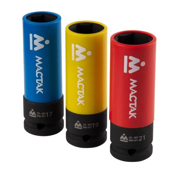 Набор ударных торцевых головок шестигранных МАСТАК 5-054022 (1/2", 10-27 мм, ложемент, 22 предмета)