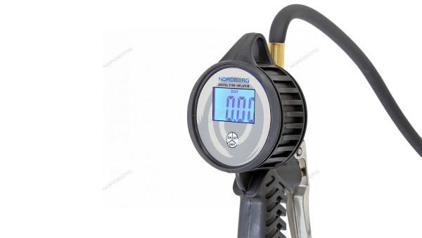Пистолет профессиональный для подкачки колес цифровой обрезиненный для грузовых автомобилей NORDBERG Ti8DL