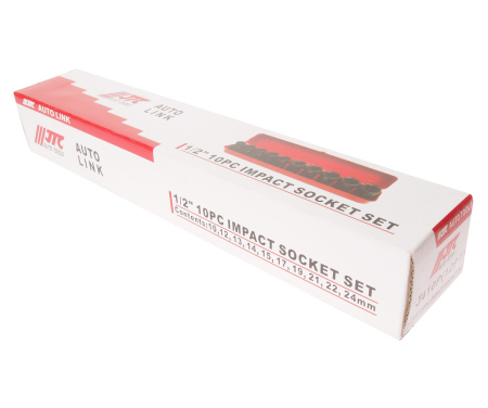 Набор головок торцевых 12-ти гранных ударных JTC J410P (1/2", 10-24 мм, 10 предметов)
