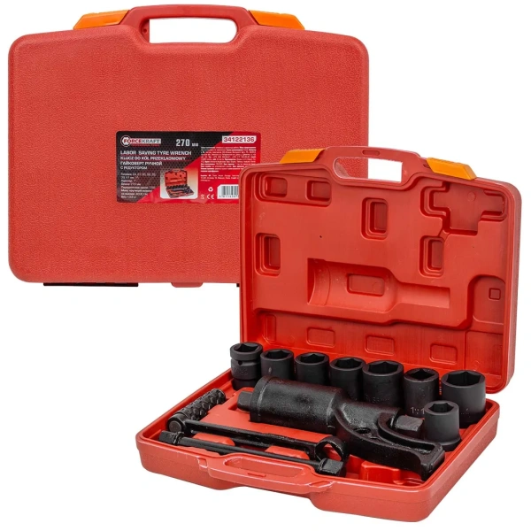 Набор инструмента: гайковерт ручной с редуктором в комплекте с головками