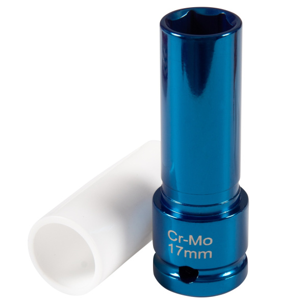 Головка торцевая ударная глубокая 1/2" 17 мм тонкостенная пластиковая защита AFFIX AF00645117