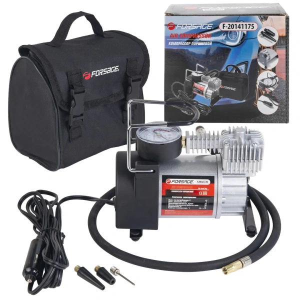 Компрессор поршневой автомобильный F-20141175 ''FORSAGE''(35л/мин, 15А) 12V