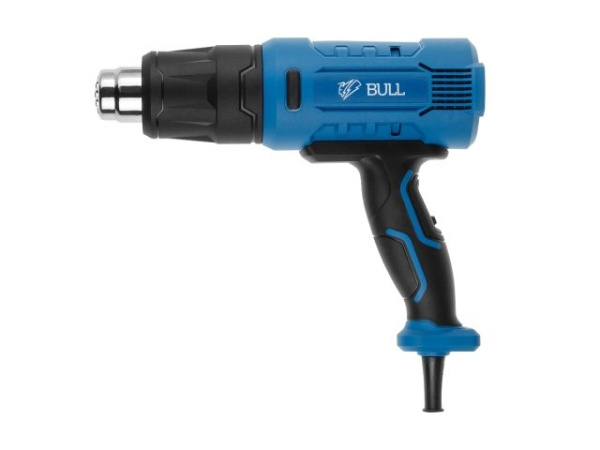 Термовоздуходувка BULL HG 5501 в чем. + набор сопл 1800 Вт, 3 скор., 50-550 °С, ступенч. рег.
