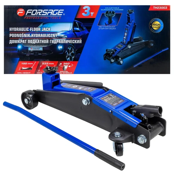 Домкрат подкатной гидравлический 3 т (h min-192мм, h max-533мм)