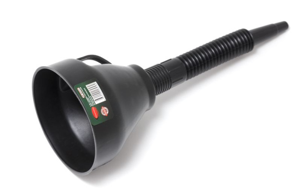 Воронка пластиковая с гибким ''носиком''и фильтром (Ø130мм, L-350мм)