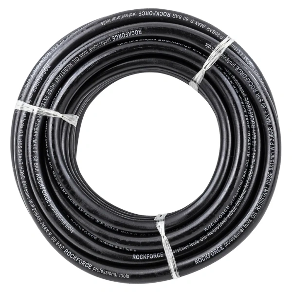 Шланг резиновый армированый бензо-маслостойкий 8х15ммх10м(повышенная гибкость и сопротивление к излому,раб.давл. 20bar,max 60bar,-30C°+70C°,DIN20018)