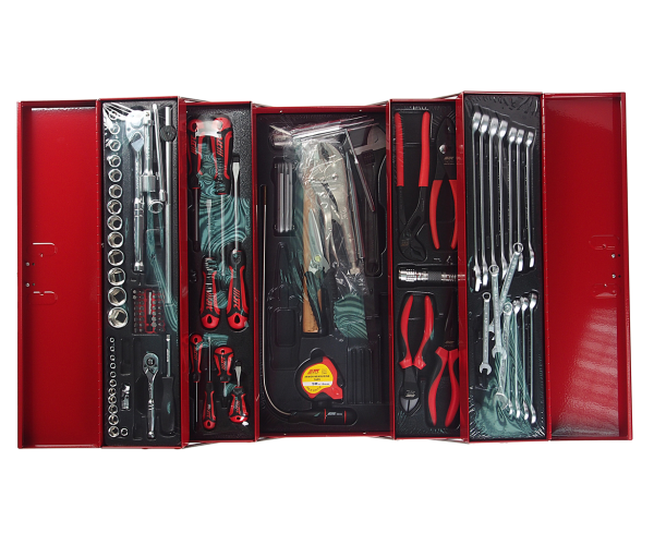 Набор инструментов JTC B108 (535х258х225 мм, 5 лотков, 1/4", 1/2", 108 предметов в переносном инстр. ящике)