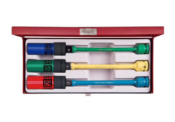 Набор ударных глубоких торцевых головок и торсионных удлинителей 1/2" 17, 19, 21 мм KING TONY 44906MP