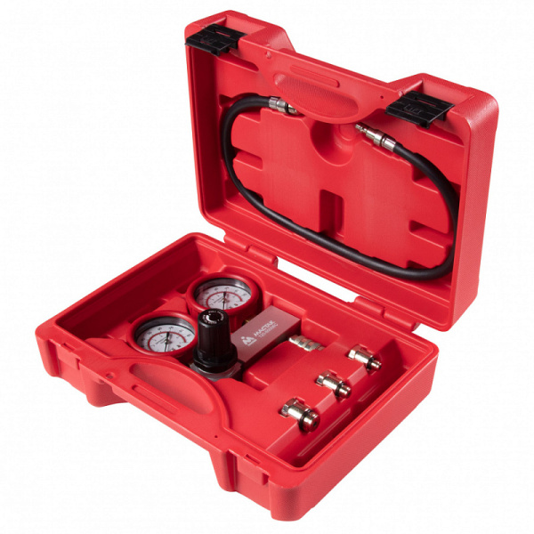 Манометры для проверки ЦПГ бензиновых двигателей МАСТАК 120-60006C, кейс, 6 предметов