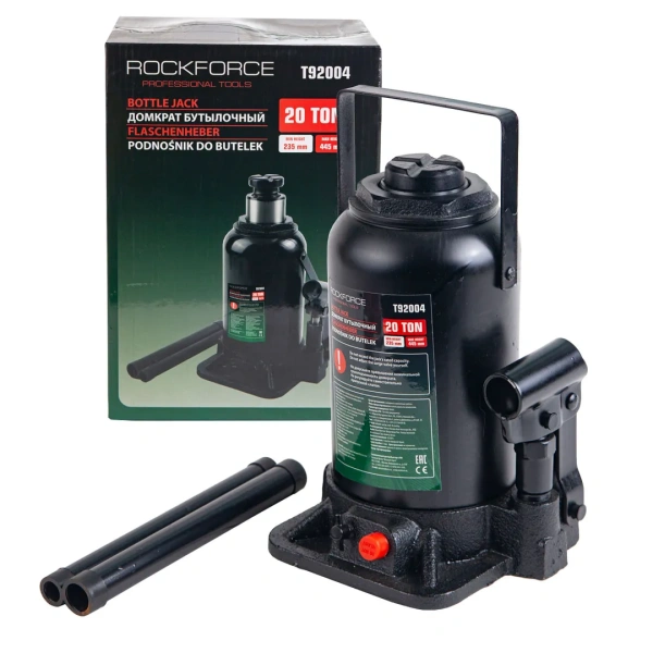 Домкрат бутылочный гидравлический 20т (высота подхвата-235мм, высота подъема-445мм)