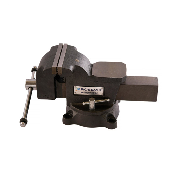 Тиски слесарные ROSSVIK SVD125 (125 мм, поворотные, с наковальней)