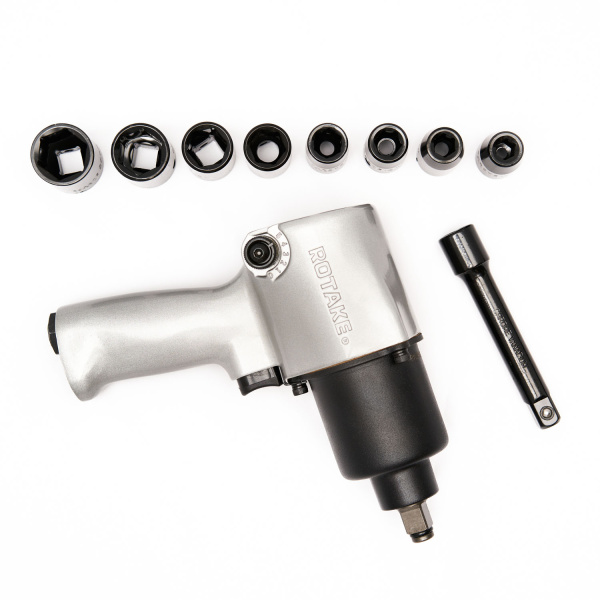 Гайковерт пневматический ROSSVIK RT-5268K (1/2", 700 Нм, 7000 об/мин, 6,2 бар, с набором головок)